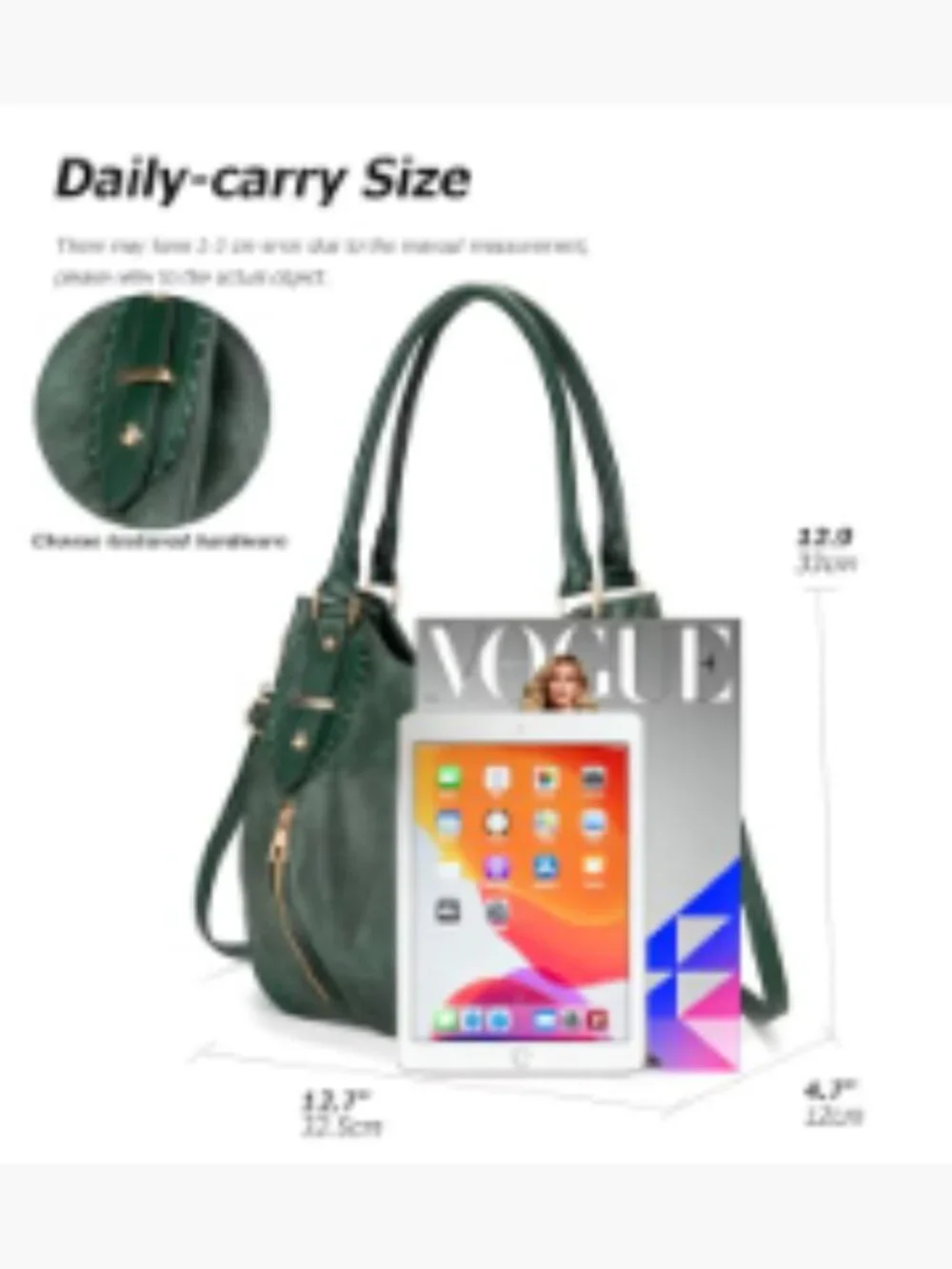 Vintage Large PU Hobo Tote Bag Satchel Purse with Strap Women Scratch-resistant